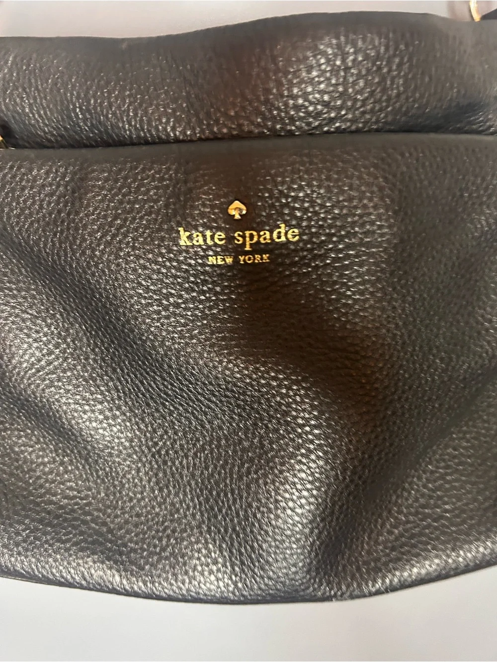 Kate Spade New York Black Pebbled Leather Shoulder Bag Hobo Purse